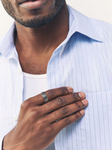 Next Silver Tone Checker Band Ring- Buy online at McGrocer