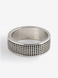 Silver tone checker band ring, UK version