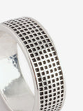 Silver tone checker band ring, UK version