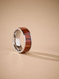Silver Tone Stainless Steel Band Detail Ring