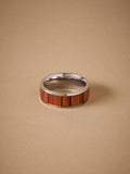 Silver Tone Stainless Steel Band Detail Ring