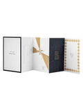 Hallmark Memento Luxe congratulations card black white gold design, UK version