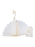 Hallmark white gold premium 3D white swan greeting card 17.3x11.9cm, UK version