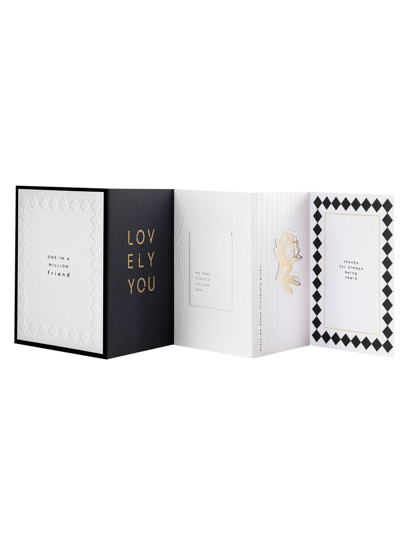 Hallmark Black White Gold Thank You Card Me Luxe 17.3cm x 11.9cm, UK version