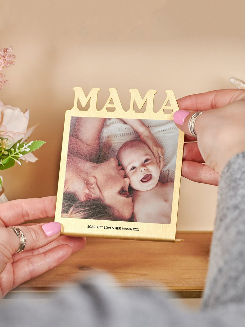 Oakdene personalised brass Mama photo print 12x10x3cm, imported from the UK