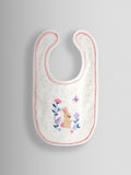 JoJo Maman Bébé cream hedgehog and bunny bibs 2-pack, UK version