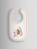 JoJo Maman Bébé cream hedgehog and bunny bibs 2-pack, UK version
