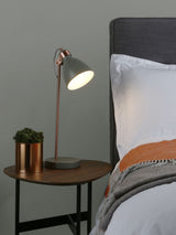 Next Dar Lighting Grey Satin Copper Frederick Task Lamp- Buy online at McGrocer