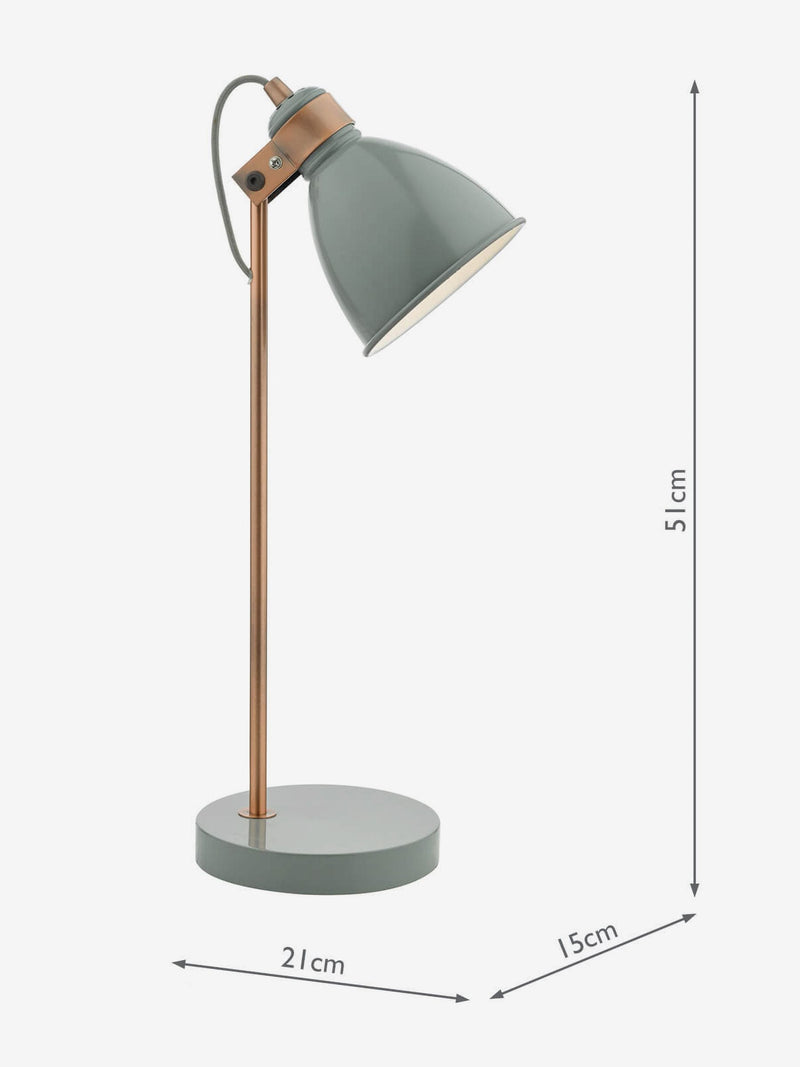 Dar Lighting Frederick task lamp grey satin copper - British product