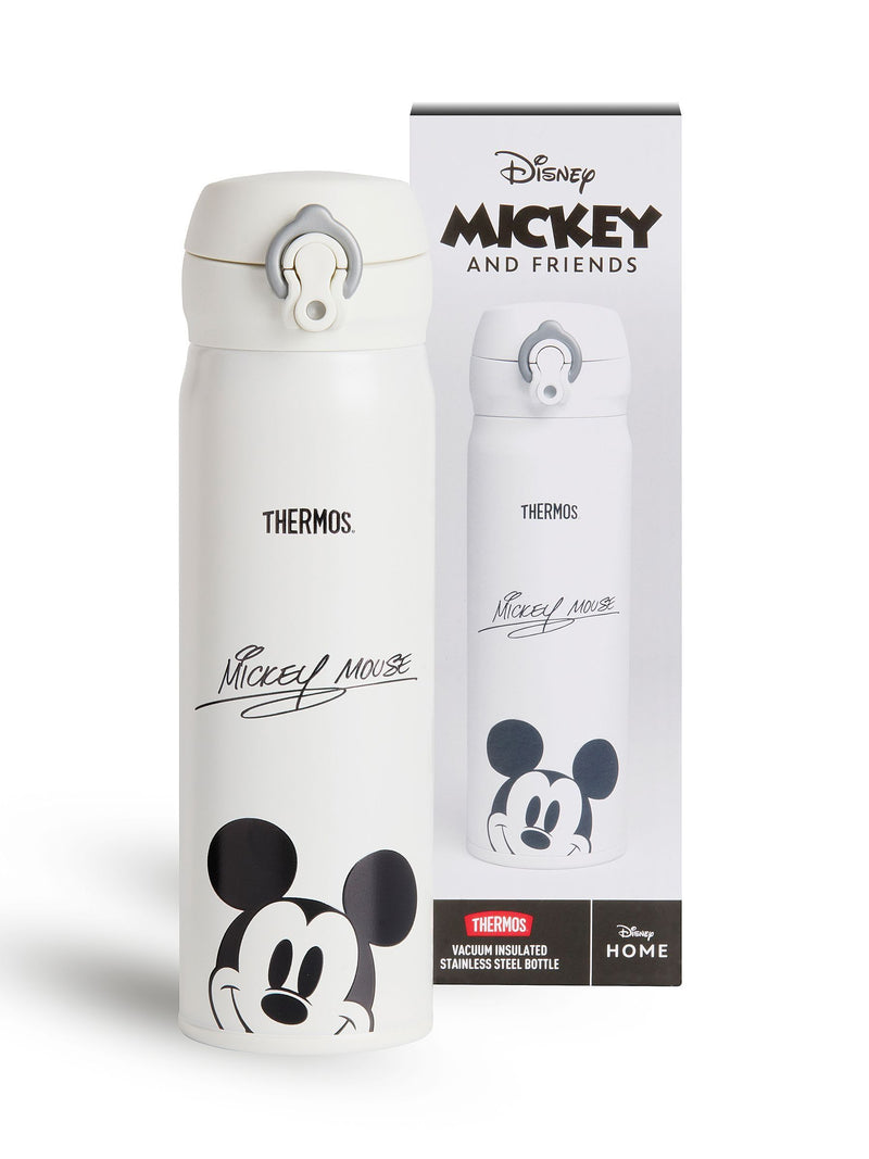 Thermos white drink flask with Disney Mickey Mouse signature 470ml (British brand)