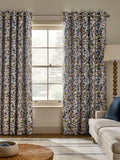 Leaf print blackout thermal curtains with eyelets - British product