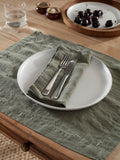 Secret Linen Store olive green linen placemat 35x50cm (British brand)