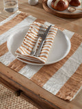 Secret Linen Store amber wide stripe linen placemats 35x50cm (British brand)