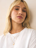 Gold tone layered necklace with sparkling and plain pendants, imported from the UK