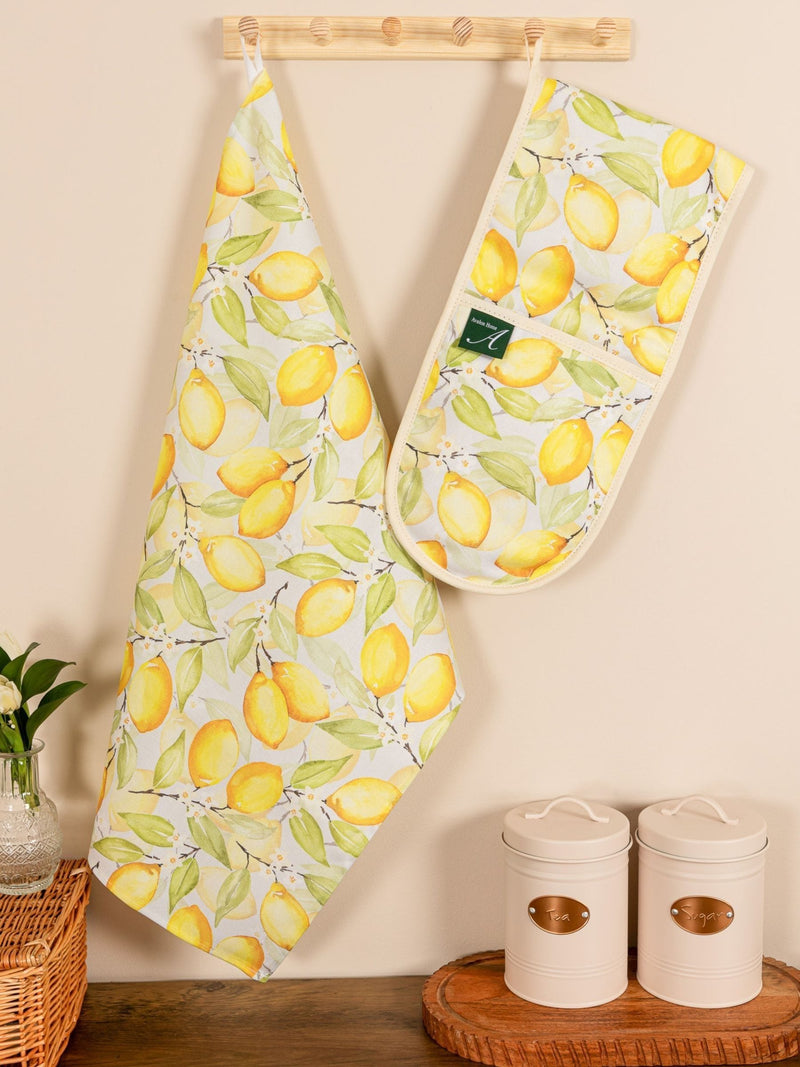 Avalon Home gelbe Sommer-Zitronen-Ofenhandschuhe Einheitsgröße - Britisches Produkt