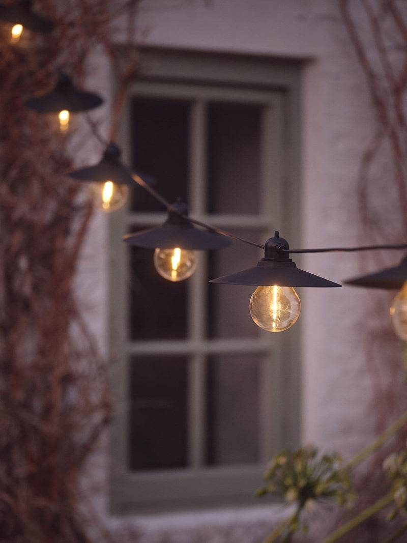 Lights4fun black solar café lights set of 6 - British product