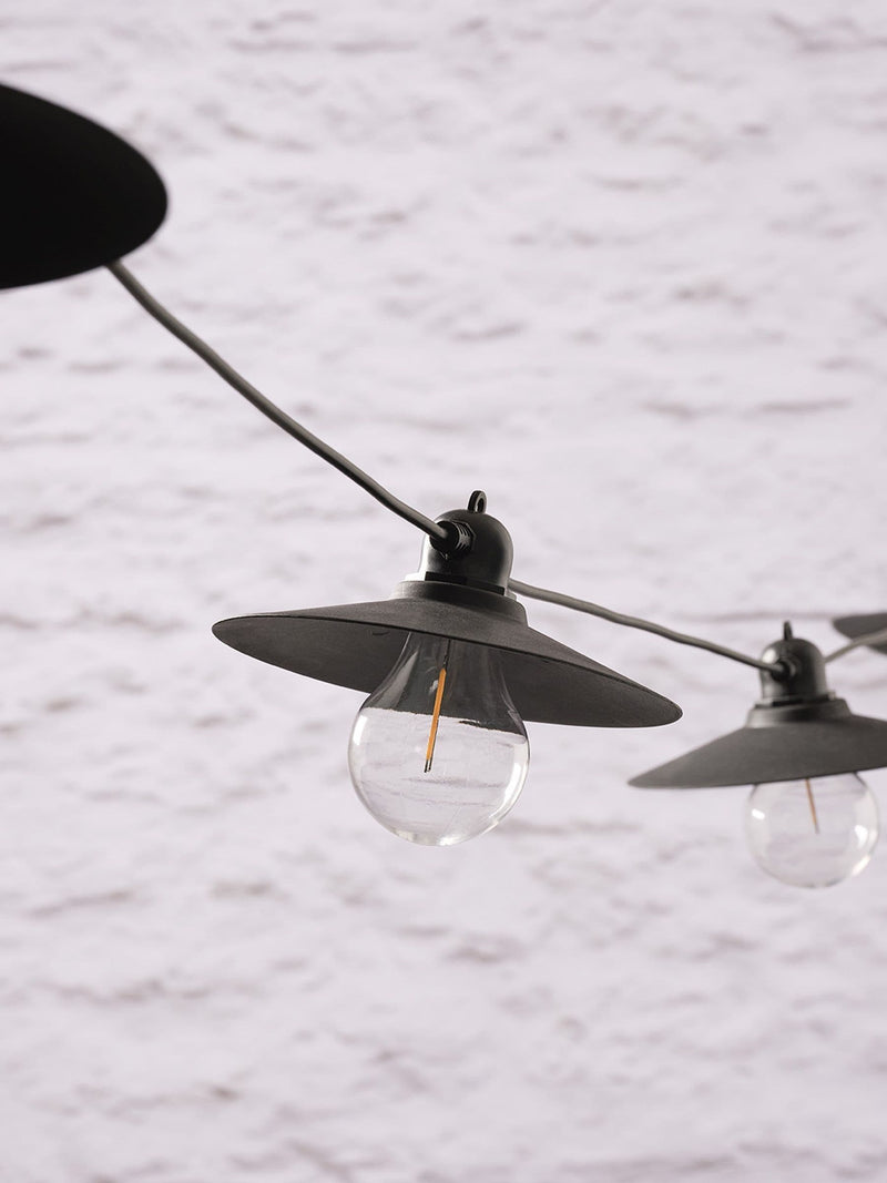 Lights4fun black solar café lights set of 6 - British product