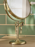 Gold bow dressing table mirror with 5x magnification 31.5cm (British brand)