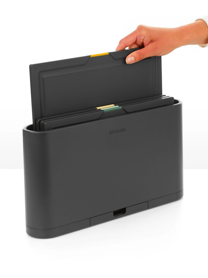 Brabantia Dark Grey Tasty+ Chopping Board Set with Tablet Stand, UK version