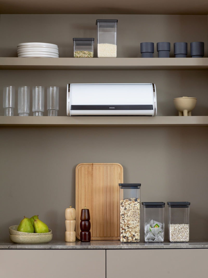 Brabantia white roll top bread bin - British product