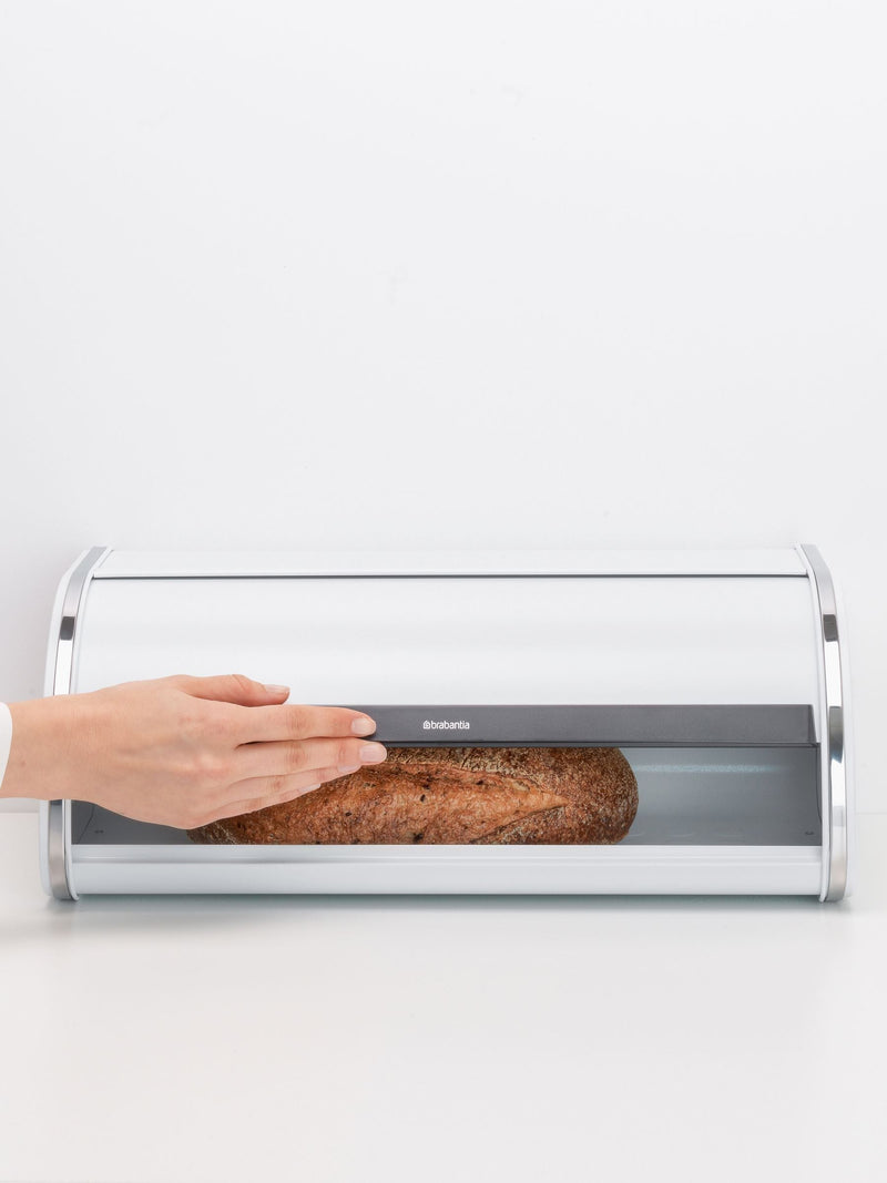 Brabantia white roll top bread bin - British product