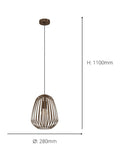 Eglo Espinal pendant light caged style 28cm, imported from the UK