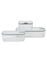 Juego de 3 recipientes de vidrio para alimentos Next Mepal Nordic Sage Easyclip One Clip - Cómprelo en línea en McGrocer