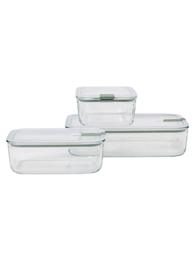 Mepal Nordic Sage Easyclip Glass oppbevaringssett med én klips, 3 deler