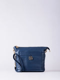 Lakeland Leather blue Cartmel cross-body bag, imported from the UK