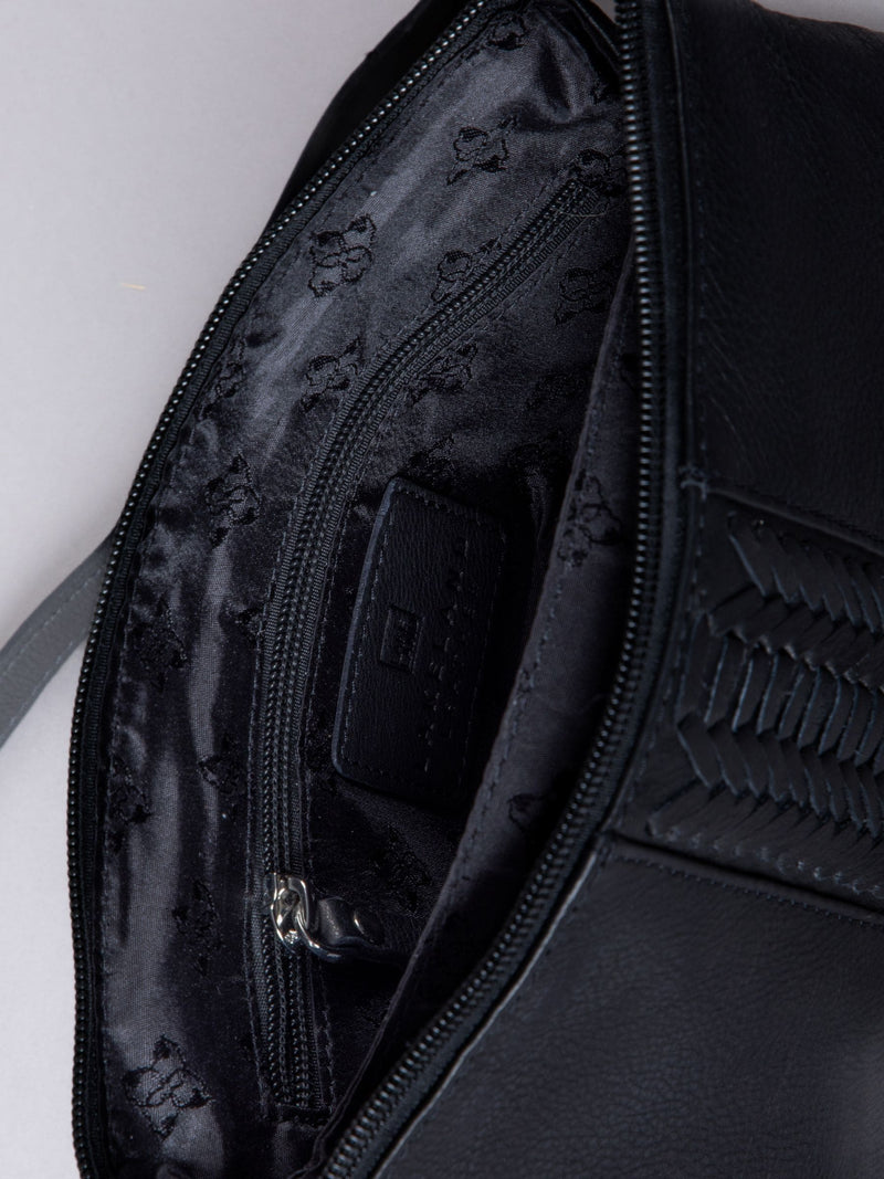 Lakeland Leather black Eden cross-body bag - British product