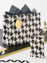 Next Geometric Blue/White Birthday Gift Bag and Card Set- Buy online at McGrocer