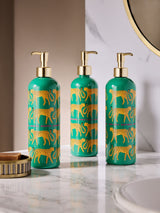 Next Green Cheetah Animal Refillable Dispenser Bottle Set of 3, 23.5cm- Buy online at McGrocer