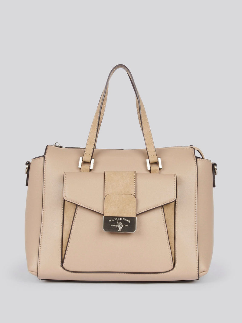 U.S. Polo Assn. nude romantic double handle bag, imported from the UK