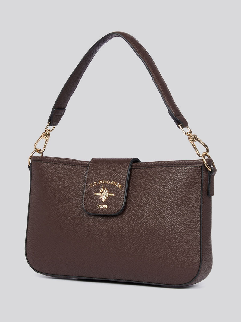U.S. Polo Assn. Stanford Baguette bag in brown, UK version