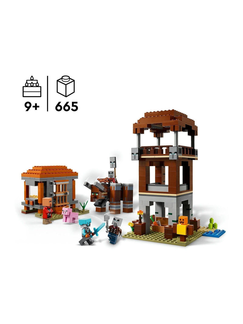 LEGO Minecraft Pillager Outpost and Ravager building toy set, UK version