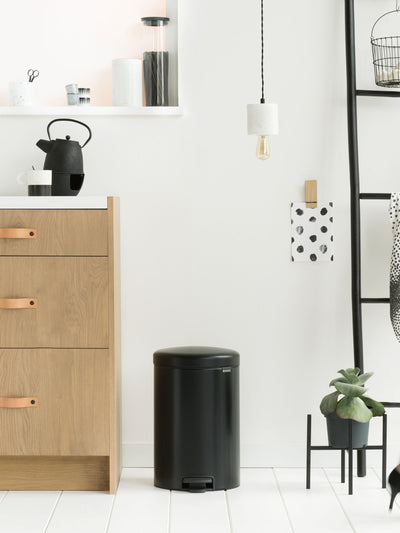 Next Brabantia Matt Black NewIcon Pedal Bin 20L Kitchen Bin- Buy online at McGrocer