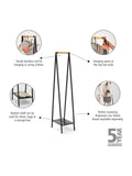 Brabantia black Linn clothes compact rack, UK version