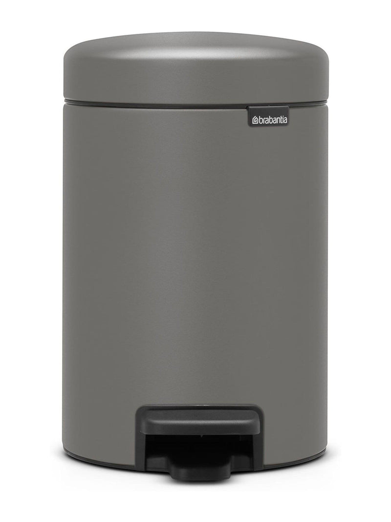 Brabantia Pedal Bin Mineral Concrete Grey 3L - British product