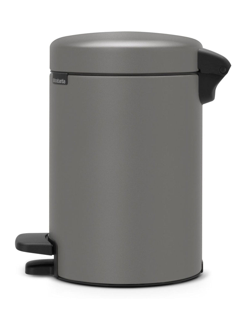 Brabantia Pedal Bin Mineral Concrete Grey 3L - British product
