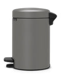 Brabantia Pedal Bin Mineral Concrete Grey 3L - British product