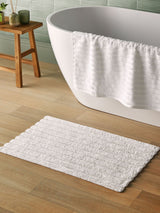 Next Silentnight White Ribbed Cotton Bath Mat 50cm x 80cm- Buy online at McGrocer