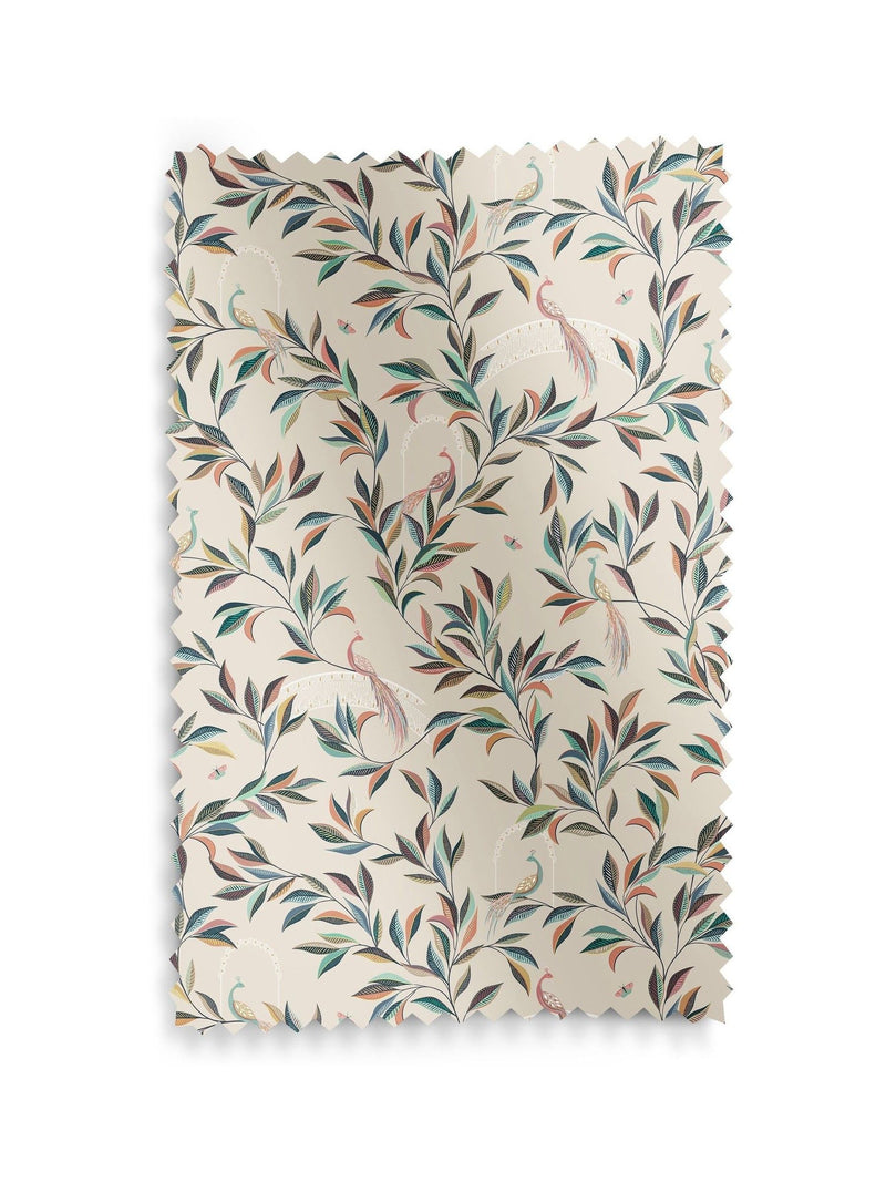 Sophie Allport ornamental peacock roman blind natural cotton - British product