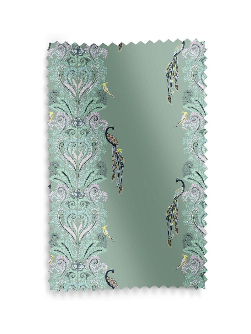 Sara Miller Roman blind sage green peacock filigree 1500x1400mm, imported from the UK