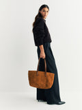 Dragon Diffusion suede tote bag with basket-weave design, imported from the UK