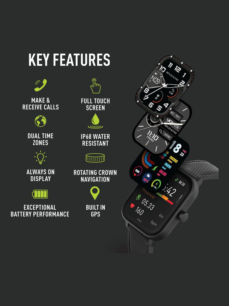Reflex Active Black Series 44 smartwatch, imported from the UK