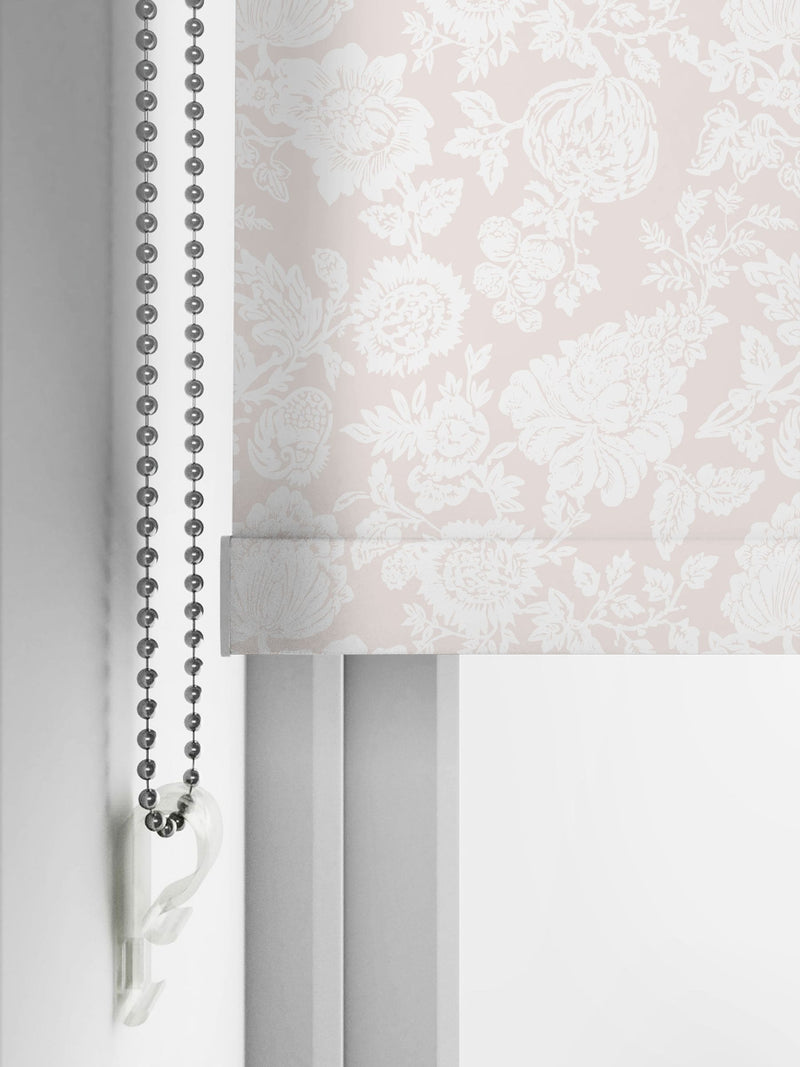 Shabby Chic Dusky Pink Stipple blackout roller blind (British brand)