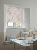 Shabby Chic roman blind pink tan bird chinoiserie, UK version