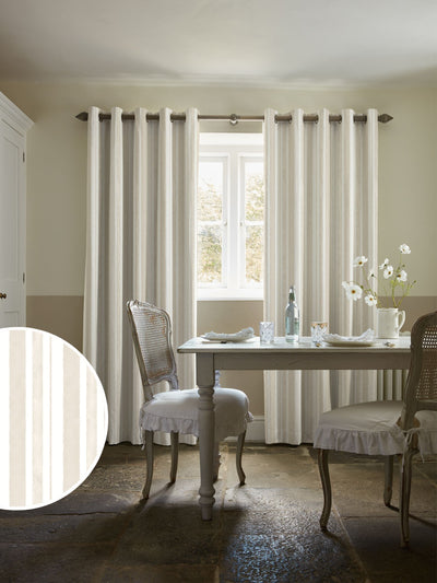 Next Shabby Chic by Rachel Ashwell Natural Watercolour Stripe Curtains- Buy online at McGrocer