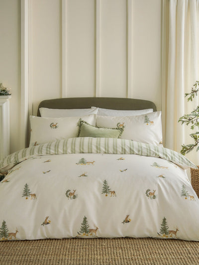 Next Wylder Nature Green Christmas Charlecote Duvet Cover Set- Buy online at McGrocer