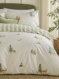 Wylder Nature Green Christmas Charlecote duvet cover set (British brand)